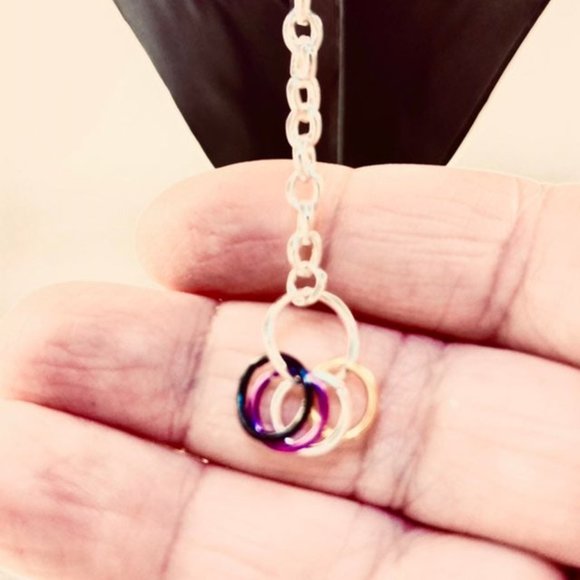 Non-binary Pride Chainmaille Necklace - Picture 2 of 8